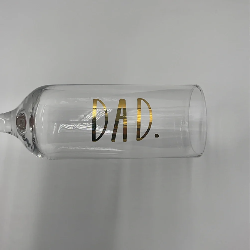 Rae Dunn DAD Pregnancy Announcement Stemmed Champagne Flute Glass Surprise
